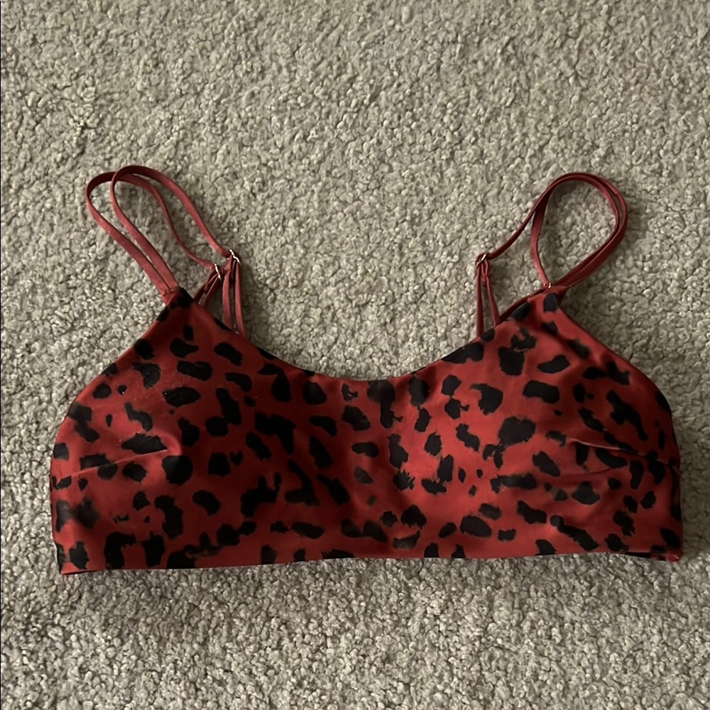 H&M Red and Black Leopard Print Bra